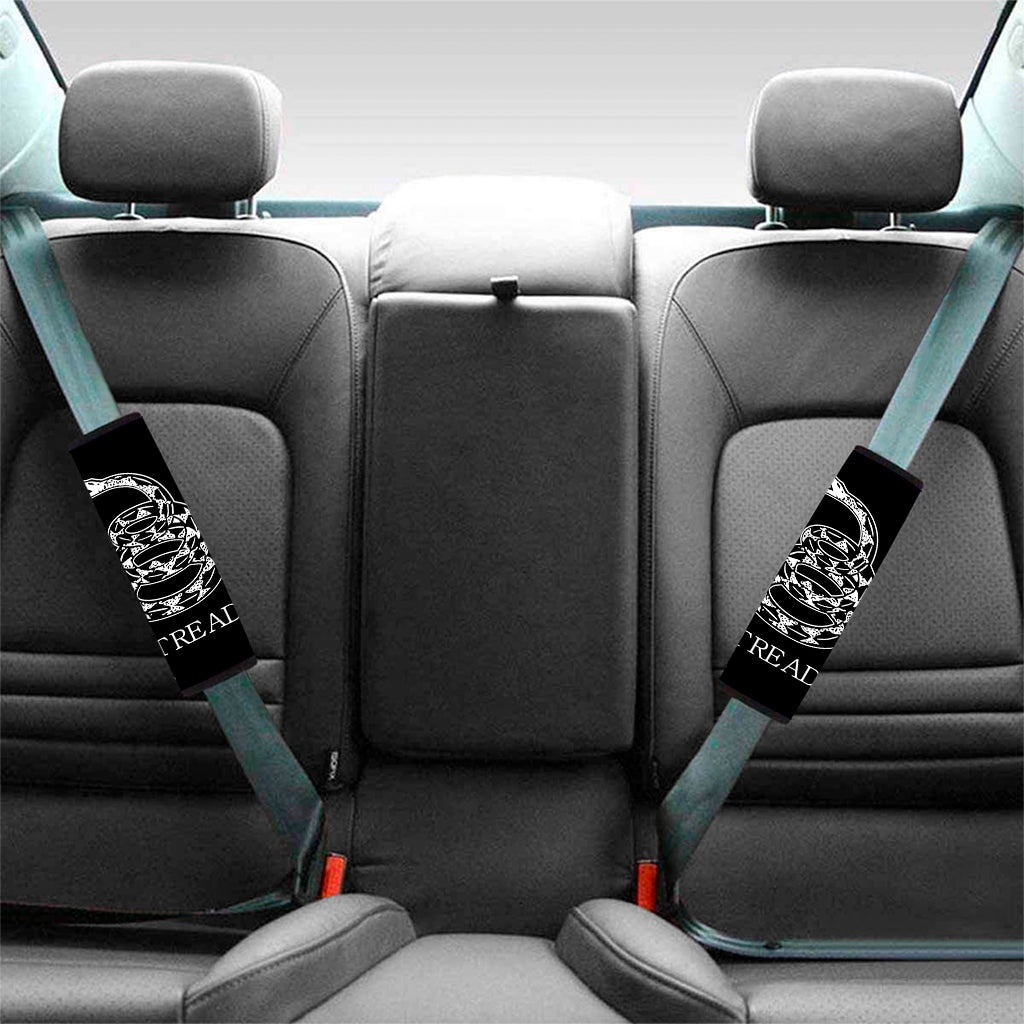 Black And White Gadsden Flag Print Car Seat Belt Covers