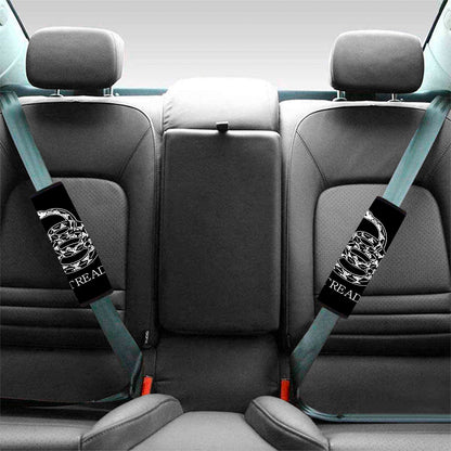 Black And White Gadsden Flag Print Car Seat Belt Covers
