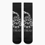 Black And White Gadsden Flag Print Crew Socks