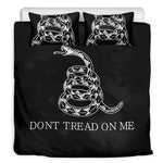 Black And White Gadsden Flag Print Duvet Cover Bedding Set