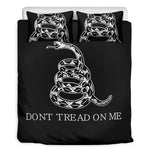 Black And White Gadsden Flag Print Duvet Cover Bedding Set