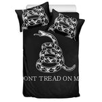 Black And White Gadsden Flag Print Duvet Cover Bedding Set