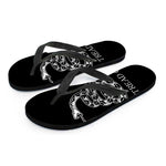 Black And White Gadsden Flag Print Flip Flops