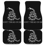 Black And White Gadsden Flag Print Front and Back Car Floor Mats