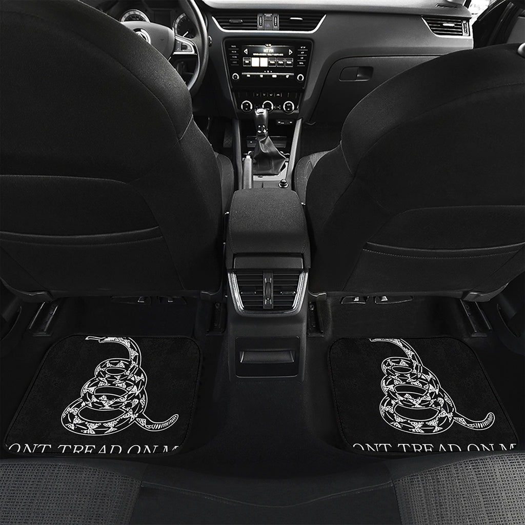 Black And White Gadsden Flag Print Front and Back Car Floor Mats