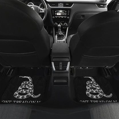 Black And White Gadsden Flag Print Front and Back Car Floor Mats