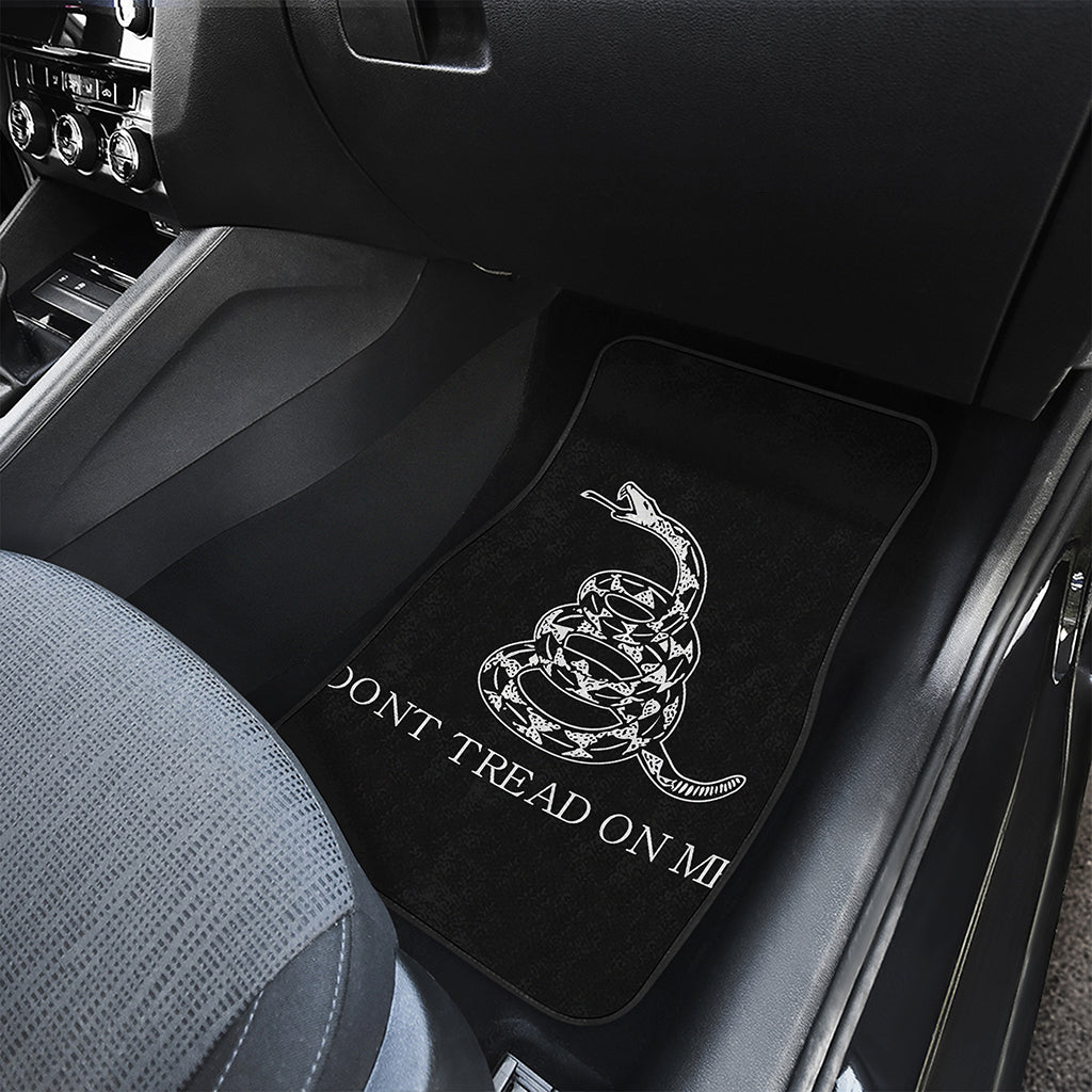 Black And White Gadsden Flag Print Front and Back Car Floor Mats