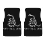 Black And White Gadsden Flag Print Front Car Floor Mats