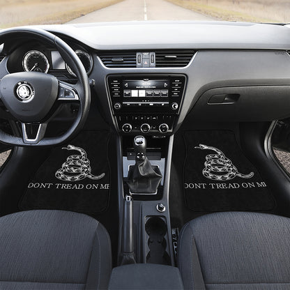 Black And White Gadsden Flag Print Front Car Floor Mats