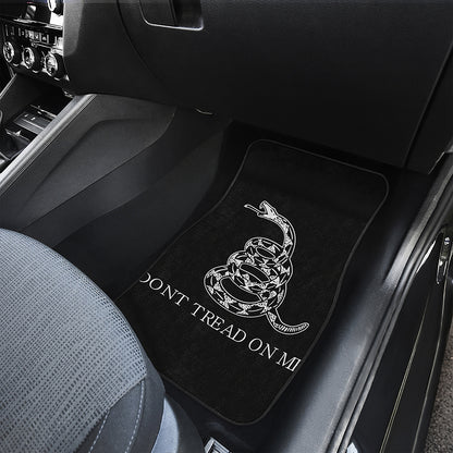 Black And White Gadsden Flag Print Front Car Floor Mats