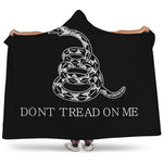 Black And White Gadsden Flag Print Hooded Blanket