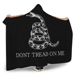 Black And White Gadsden Flag Print Hooded Blanket