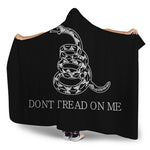 Black And White Gadsden Flag Print Hooded Blanket