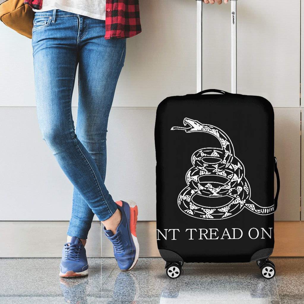 Black And White Gadsden Flag Print Luggage Cover