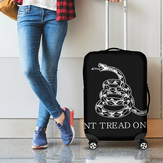 Black And White Gadsden Flag Print Luggage Cover