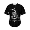 Black And White Gadsden Flag Print Men's Baseball Jersey