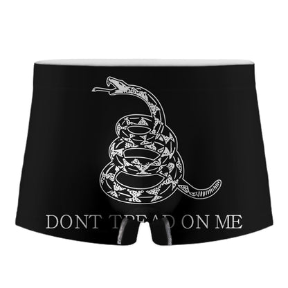 Black And White Gadsden Flag Print Men's Boxer Briefs