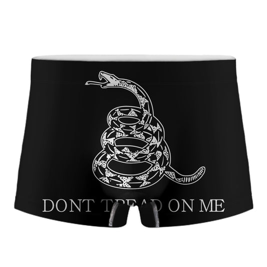 Black And White Gadsden Flag Print Men's Boxer Briefs