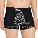 Black And White Gadsden Flag Print Men's Boxer Briefs