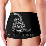 Black And White Gadsden Flag Print Men's Boxer Briefs