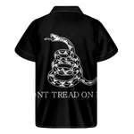Black And White Gadsden Flag Print Men's Short Sleeve Shirt