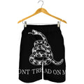 Black And White Gadsden Flag Print Men's Shorts
