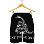 Black And White Gadsden Flag Print Men's Shorts