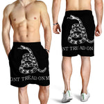 Black And White Gadsden Flag Print Men's Shorts