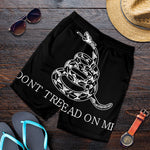 Black And White Gadsden Flag Print Men's Shorts