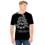 Black And White Gadsden Flag Print Men's T-Shirt