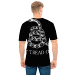 Black And White Gadsden Flag Print Men's T-Shirt