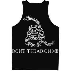 Black And White Gadsden Flag Print Men's Tank Top