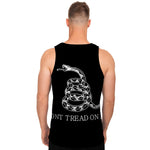 Black And White Gadsden Flag Print Men's Tank Top