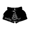 Black And White Gadsden Flag Print Muay Thai Boxing Shorts