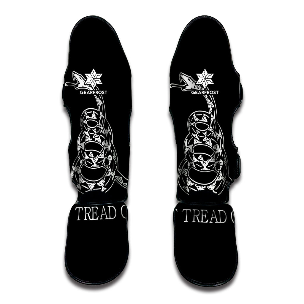 Black And White Gadsden Flag Print Muay Thai Shin Guard