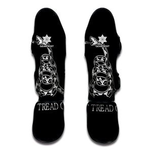 Black And White Gadsden Flag Print Muay Thai Shin Guard