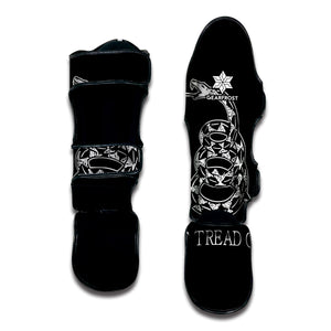 Black And White Gadsden Flag Print Muay Thai Shin Guard