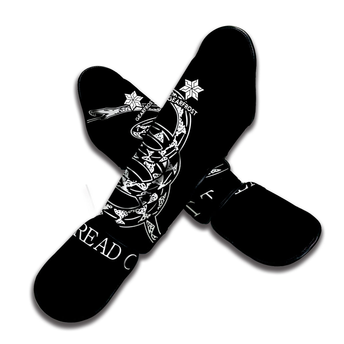 Black And White Gadsden Flag Print Muay Thai Shin Guard