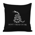 Black And White Gadsden Flag Print Pillow Cover