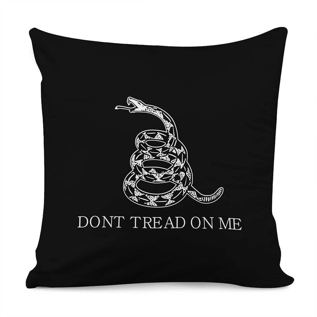 Black And White Gadsden Flag Print Pillow Cover