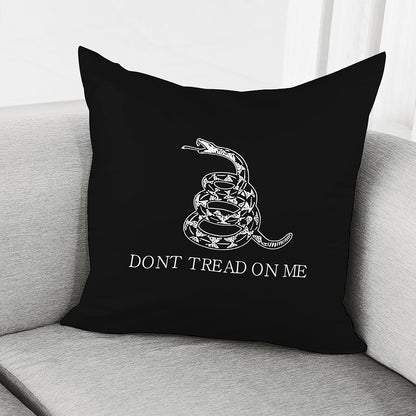 Black And White Gadsden Flag Print Pillow Cover