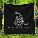Black And White Gadsden Flag Print Quilt