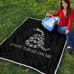 Black And White Gadsden Flag Print Quilt