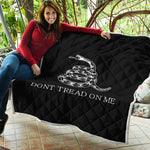 Black And White Gadsden Flag Print Quilt