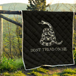 Black And White Gadsden Flag Print Quilt