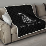 Black And White Gadsden Flag Print Quilt