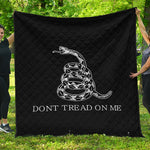 Black And White Gadsden Flag Print Quilt