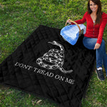 Black And White Gadsden Flag Print Quilt