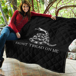 Black And White Gadsden Flag Print Quilt