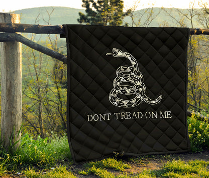 Black And White Gadsden Flag Print Quilt